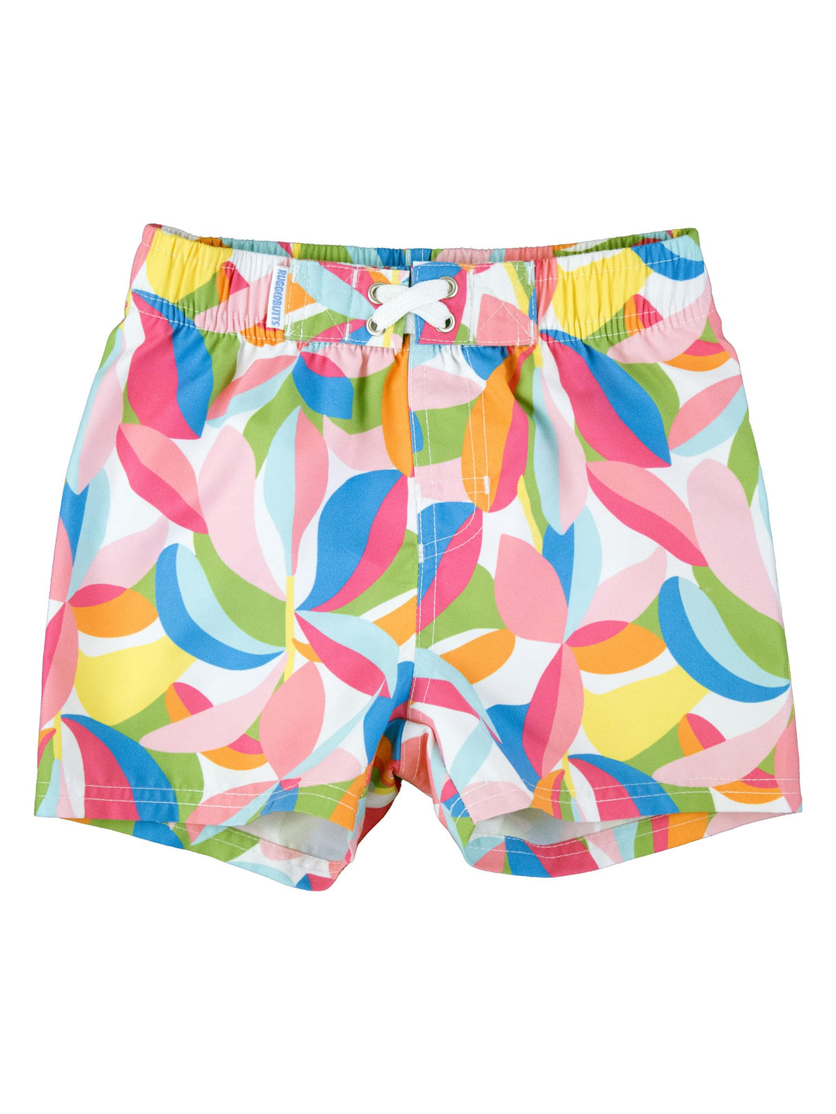 RUGGEDBUTTS Boys UPF50+ Sun Protection Novelty Swim Trunks - Tropical Adventure, 7