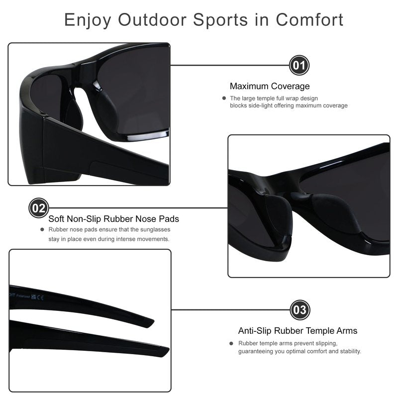 LYZOIT Polarized Sports Sunglasses for Men Women Wrap Around Unbreakable Frame Driving Fishing Cycling Running UV400 Protection Mirrored Silver