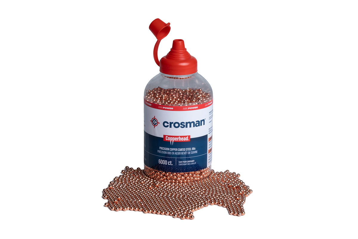 Crosman Copperhead 4.5mm Copper-Coated Steel BBS for Air Rifles and Air Pistols - EZ-Pour Bottle - 6000 Count - Copper