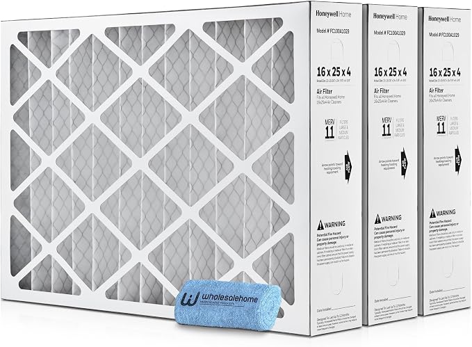 16x25x4 Air Filter Replacement MERV 11, FC100A1029 Pleated HVAC AC Furnace