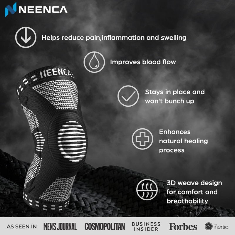 NEENCA Professional Knee Brace, Compression Knee Support with Patella Gel Pad & Side Stabilizers, Medical Knee Sleeve for Pain Relief, ACL,PCL, Meniscus, Injury Recovery, Arthritis, Sports, Workout...