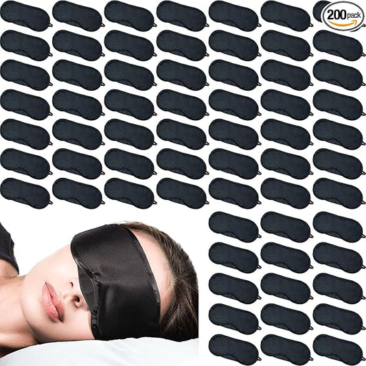 200 Pack Eye Mask - Light Blocking! Eyeshades for Sleep, Blindfolds for Party Games Travel Rest SPA Team Building, Disposable Sleep Mask for Women Men Kids, Eye Covers w/Adjustable Strap & Nose Pad