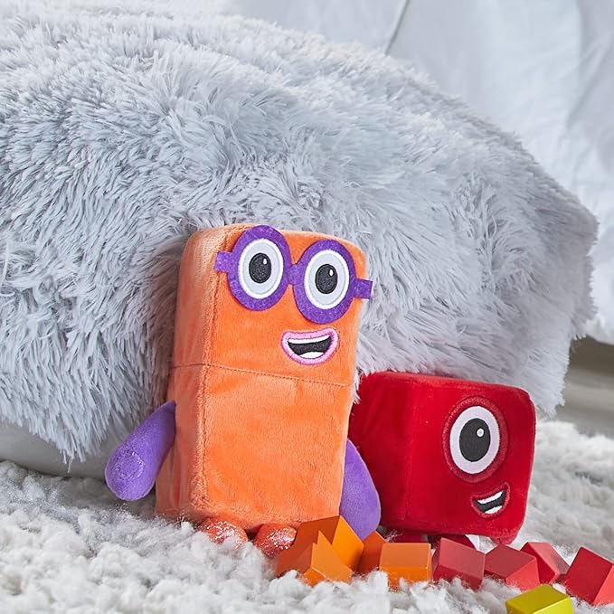 hand2mind Numberblocks One & Two Playful Pals, Plush Figure Toys, Numbers for Toddlers, Preschool Math Learning Toys, Stuffed Animal Plushies, Counting Blocks, Soft Stuffies, Kids Birthday Gifts﻿﻿﻿﻿