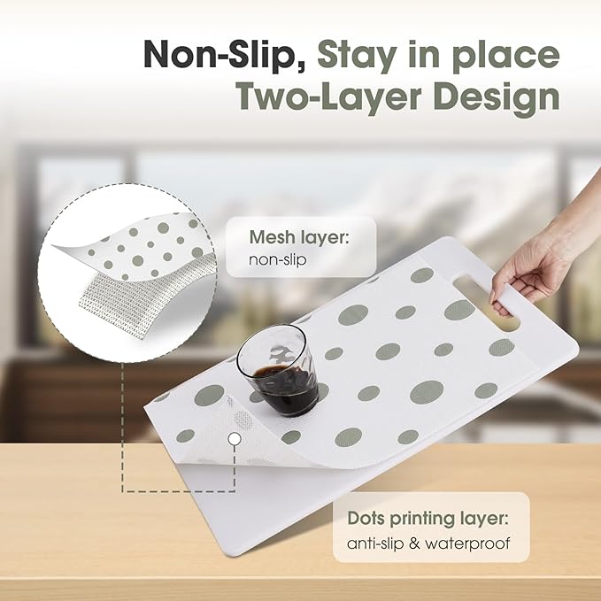 Beautysaid Shelf and Drawer Liner for Kitchen Cabinet, Non Adhesive Non Slip Shelf Paper Waterproof Washable Thickened for Dresser Pantry Shelve Bathroom Protector Liner(Polka Dot,12 in x 30 FT)