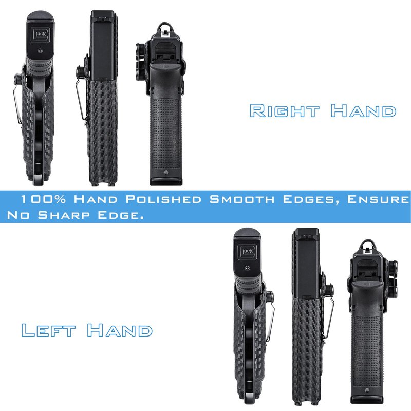 IWB Compatible with Glock 19 Gen 3/4/5/6 19X 23 32 44 45 Olight PLX Tactical Flashlight Holster for Concealed Carry, Right Hand Draw, Appendix Carry Holster for Glock G19 with Olight PL-X Pistol Light