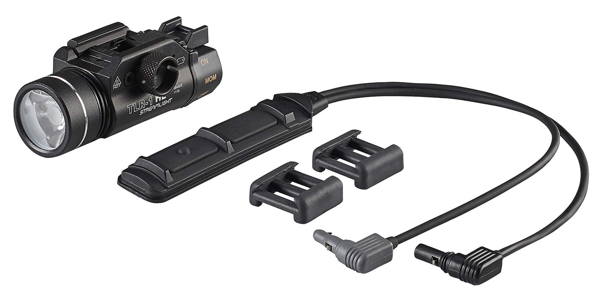 Streamlight 69889 TLR-1 HL 1000-Lumen 20000 Candela Rail-Mounted Tactical Weapon Light with Dual Remote Kit Includes Dual Remote Pressure Switch, Safe Off Door Switch, and Mounting Clips, Black