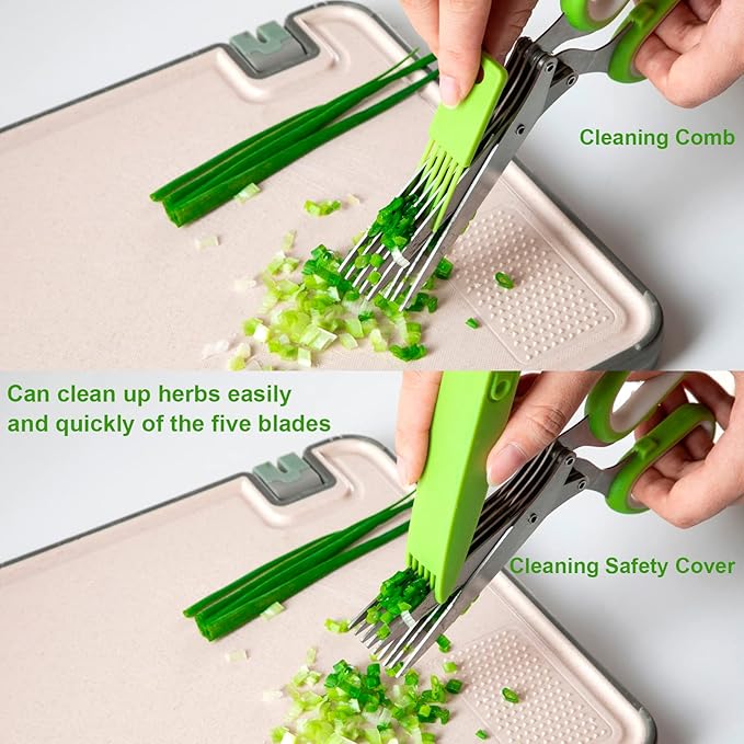 JYTUUL 5 Blades Herb Scissors, Stainless Steel Multipurpose Kitchen Shears