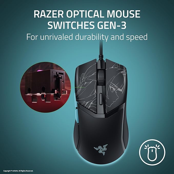Razer Cobra Wired Gaming Mouse: 58g Lightweight - Gen-3 Switches - Chroma RGB Lighting Underglow - 8500 DPI Optical Sensor - 100% PTFE Mouse Feet - Speedflex Cable - Zenless Zone Zero Edition