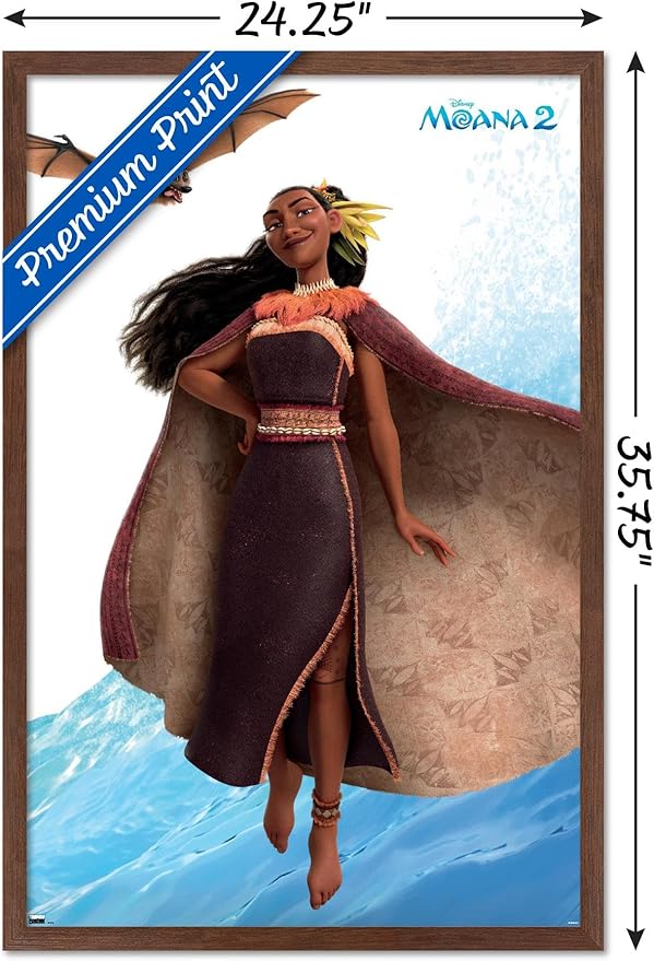 Trends International Disney Moana 2 - Matangi Wall Poster, 34L x 22.4W, Mahogany Framed Version