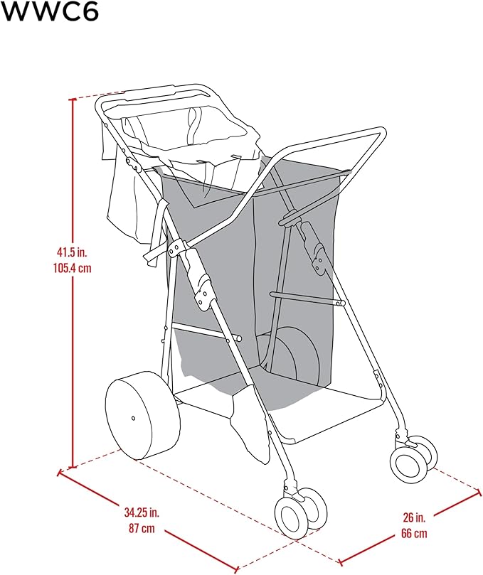 Rio Beach Wonder Wheeler Deluxe Utility, Lawn, and Beach Foldable Cart, Blue Print