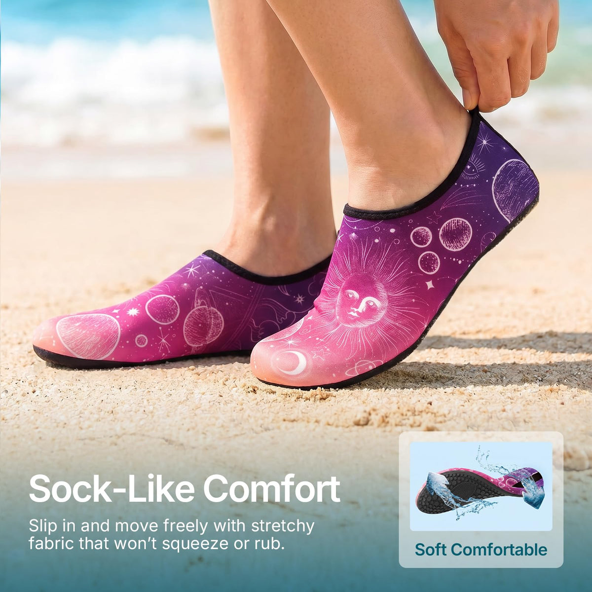 Water Shoes for Women Men Quick-Dry Aqua Socks Swim Beach Outfits Barefoot