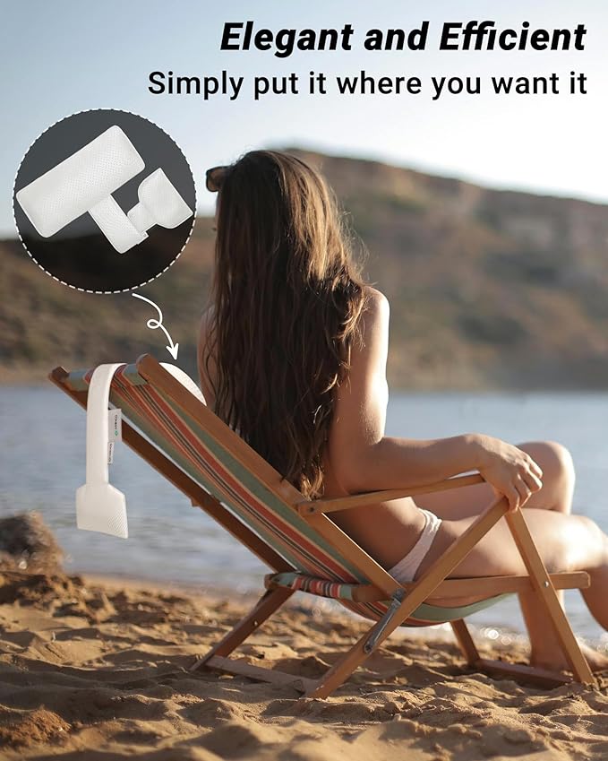 Headrest Pillow for Chaise Lounge Outdoor Pool Cushion Weighted Head Pillows Sunbathing Swimming Furniture