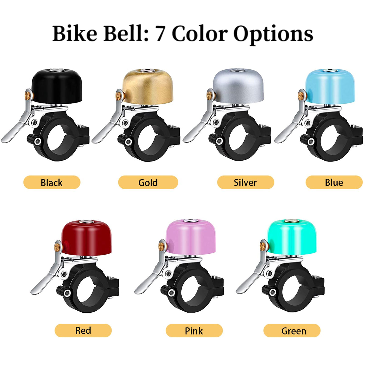 Greallthy Bike Bell Classic Brass Bicycle Bell,Bike Bells for Adults Kids, Loud Retro Bell for Road & Mountain Bikes, Universal Handlebar Fit (Black).