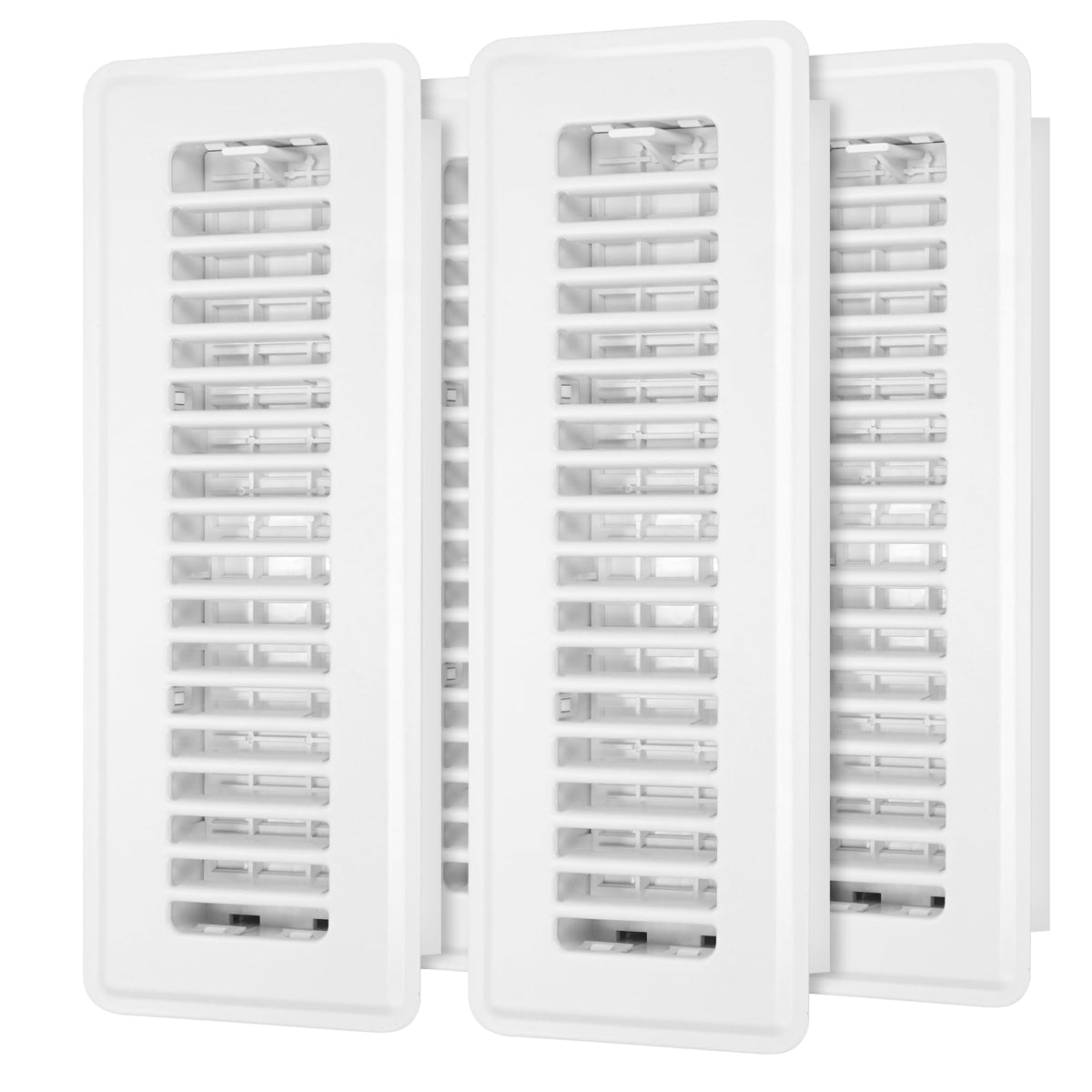 Floor Register 2x10, 4 Pack Floor Vent Covers for Home Floor Heavy Duty Steel Walkable Floor Grates Adjustable Air Vent Covers 2" x 10" Floor Vent, White