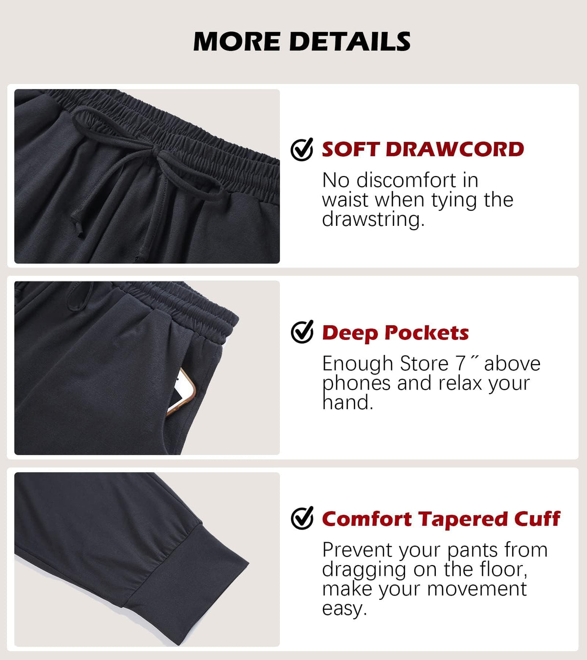 Envlon Yoga Pants with Pockets Women Sweat Casual Loose Sweatpants Black Soft Joggers Comfy Lounge Pants