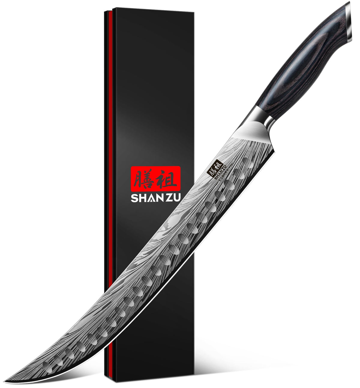 SHAN ZU Chef Knife in Powder Steel, Japanese Kitchen Knife 8 Inch, Ultra Sharp Chef's Knives, High Carbon Japanese Knives with Ergonomic Pakkawood Handle Professional Utility Knives for Meat Vegetable