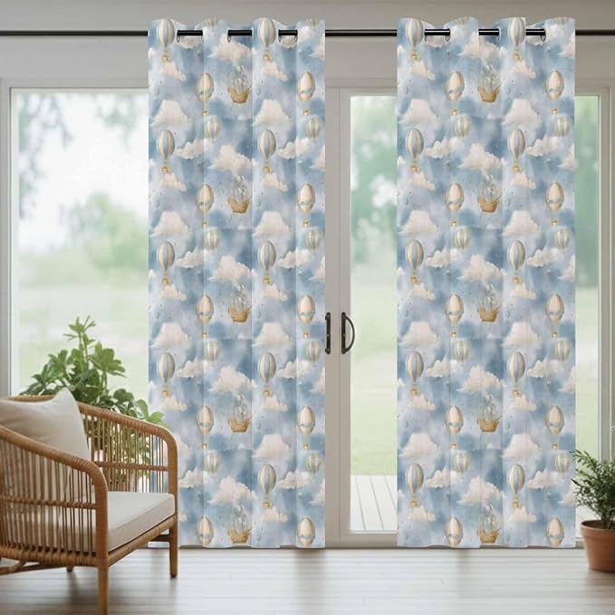 Hot Air Balloons Outdoor Curtains