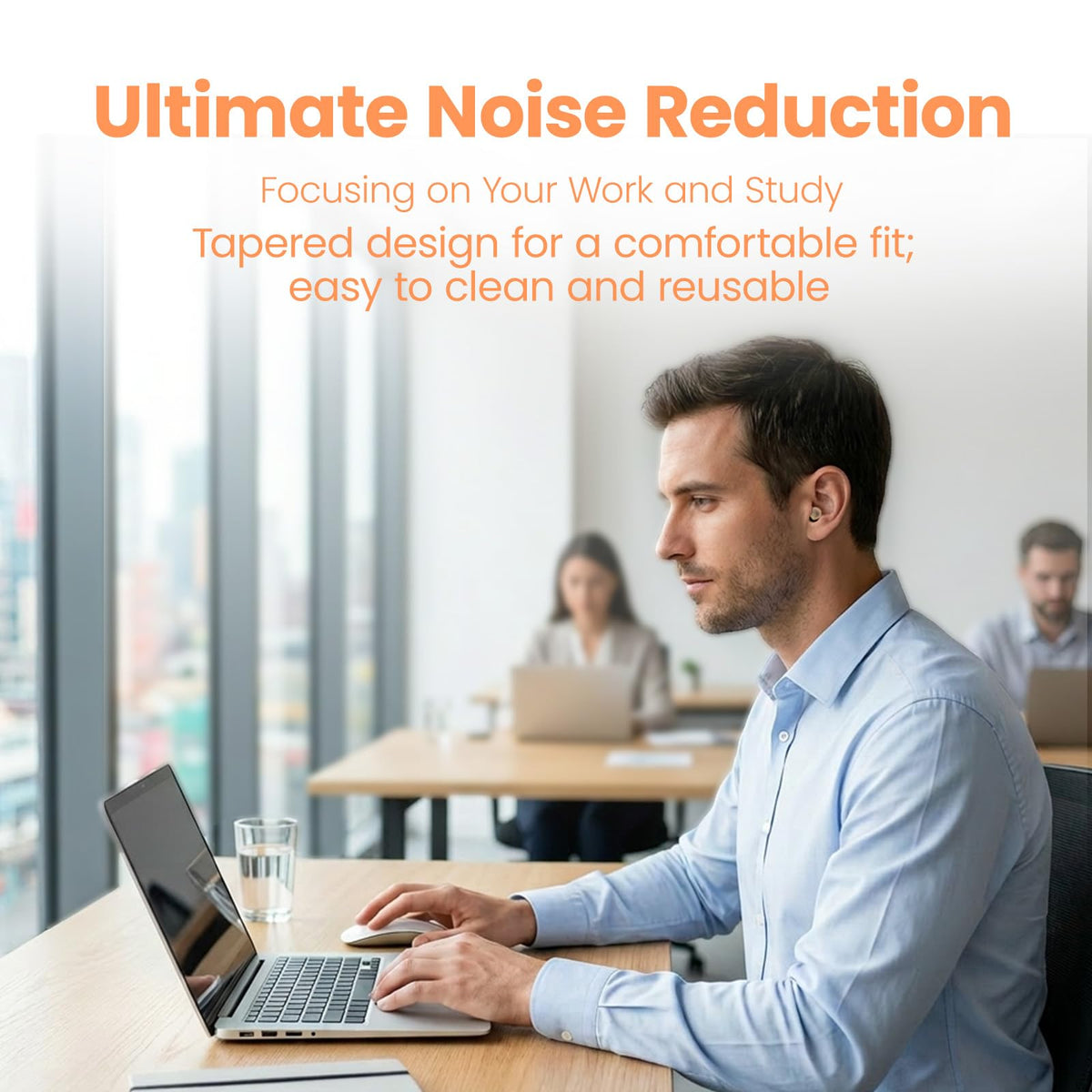 ZEROPLUS Ear Plugs for Sleeping Side Sleeper,Comfortable Ear Plugs for Noise Reduction-26 dB, 360 Rotating Fit&3 Adjustable Sizes, Ideal for Sleep,Focus,Travel and Those Sensitive to Noise