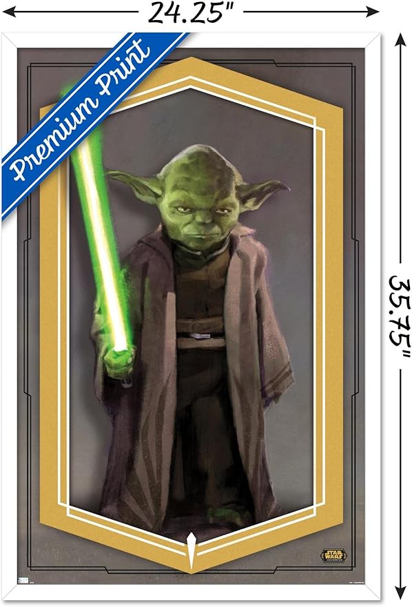 Trends International Star Wars: The High Republic - Yoda Wall Poster, 22.375" x 34", White Framed Version