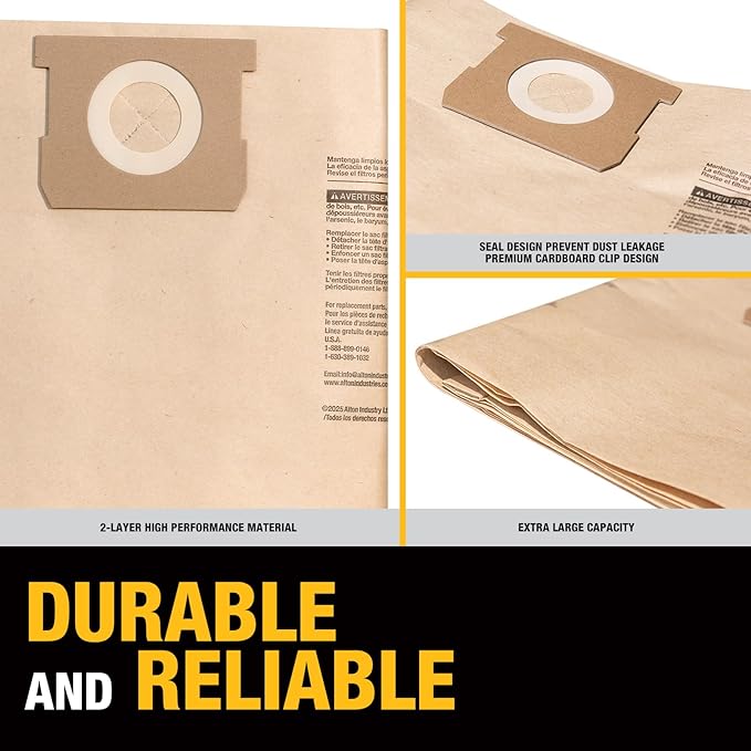 DEWALT DXVA19-4104 Dust Filter Bags, High Efficiency Replacement Bags