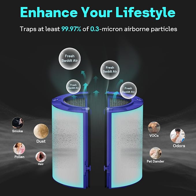 Leemone 2-IN-1 True HEPA+Carbon Filter Replacement