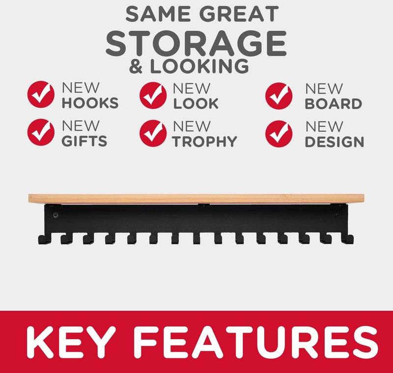 iBobbish Trophy Shelf with Hooks for Medals - Trophy Shelf for Wall Mount Ribbon Display, Trophy Shelves for Gymnastics, Soccer, Wrest,Running Race Medals Awards Rack,Gifts for Runners Luxurious