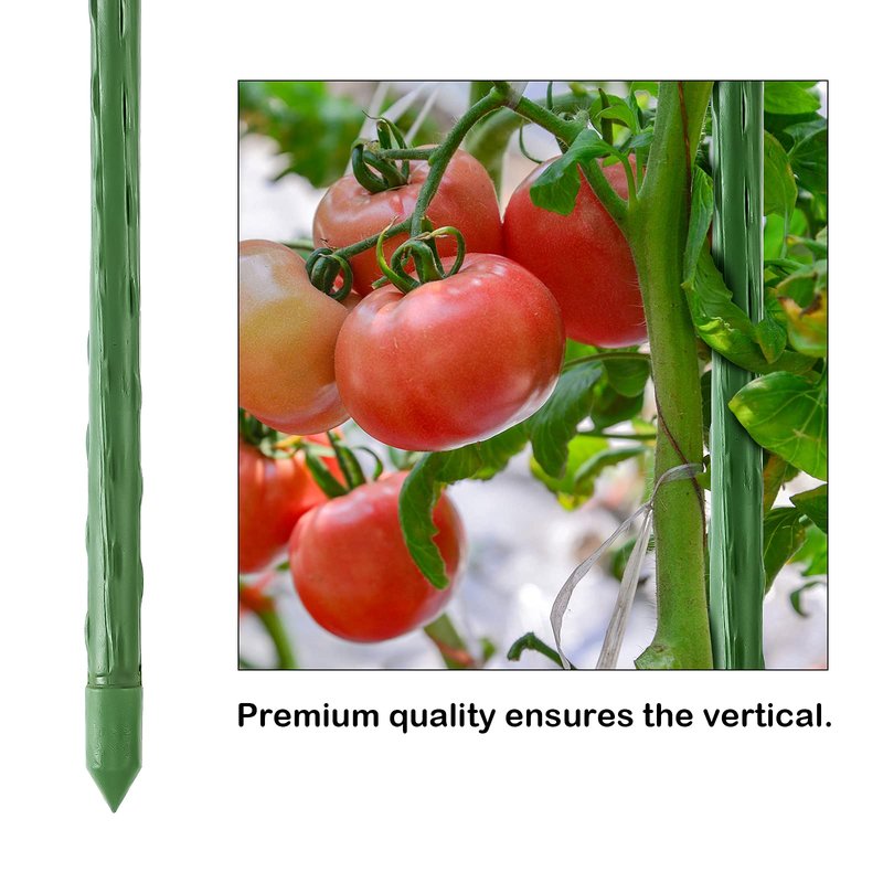 FEED GARDEN Garden Stakes 36 Inch 3ft 25 Pack, Sturdy Plant Metal Sticks Support, Plastic Coated Plant Stakes, Tomato Stakes, Beans, Trees