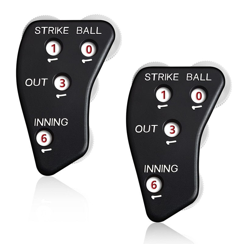 Deekin 4 Pieces 4 Wheel Baseball Umpire Clicker Black Indicator Gear Practical Baseball Counter Clicker for Scorekeeper Recording Outs Innings Balls Softball Referee Equipment (Black White)