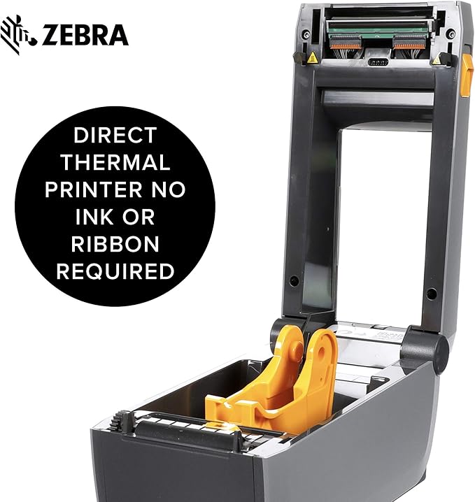 Zebra - ZD410 Direct Thermal Desktop Printer for labels, Receipts, Barcodes, Tags, and Wrist Bands - Print Width of 2 in - USB, Bluetooth, and Wifi Connectivity - ZD41022-D01W01EZ (Renewed)
