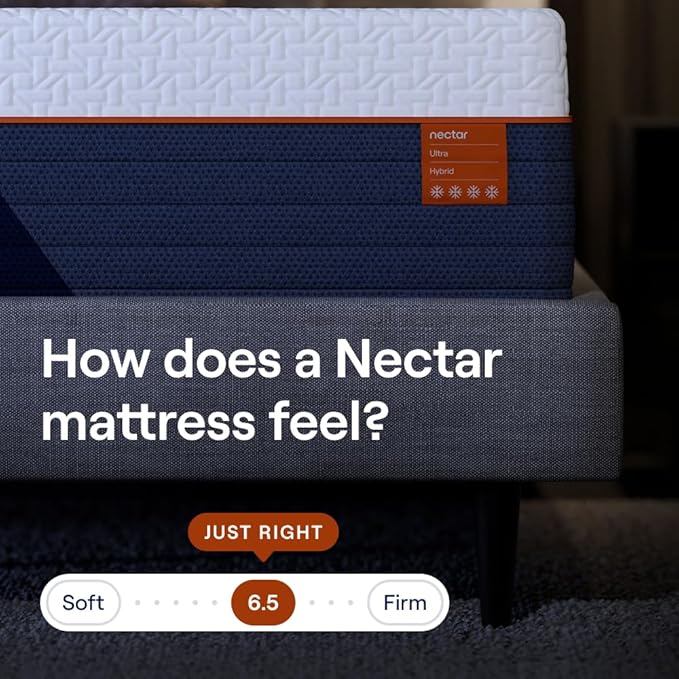 Nectar Ultra Twin XL Adjustable Base & 15” Hybrid Mattress - Head & Foot Incline - Innerspring Coils - Medium Firm Memory Foam - Cooling Upgrade - 3 Massage Settings - 365-Night Mattress Trial