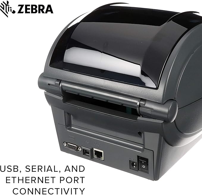Zebra - GX420t Thermal Transfer Desktop Printer for Labels, Receipts, Barcodes, Tags - Print Width of 4 in - USB, Serial, and Ethernet Port Connectivity (Includes Peeler) - GX42-102411-000 (Renewed)