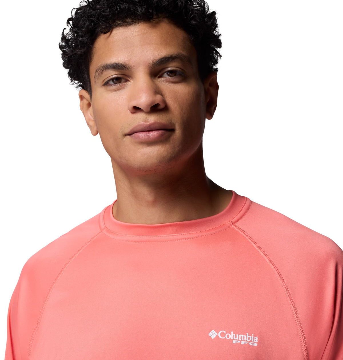 Columbia Men's PFG Terminal Tackle Long Sleeve Fishing Shirt, Melonade/White Logo, Large