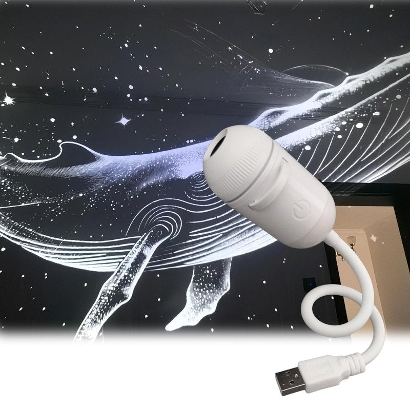 ZRWQTMMMJ Galaxy Projector Night Light, 2-in-1 Starry Sky Projector with Adjustable Brightness, 360° Rotating USB Mini Night Light for Kids Bedroom Room Decor（1 Film）
