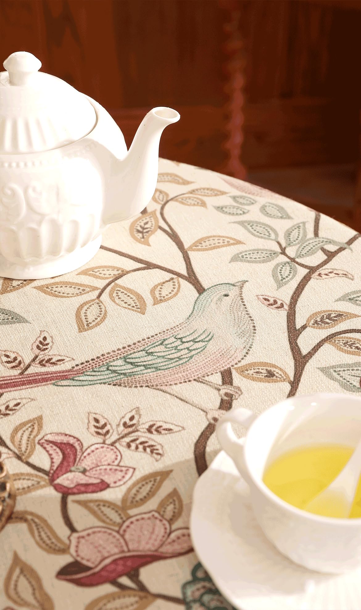 patdrea Vintage French Linen Tablecloth,Rectangular,87"x63"-Kulom A