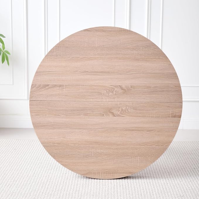 39" Round Dining Table Set for 4, Mid Century Kitchen Table with 4 Stackable Dining Chairs for Apartment Living Room Space Saving