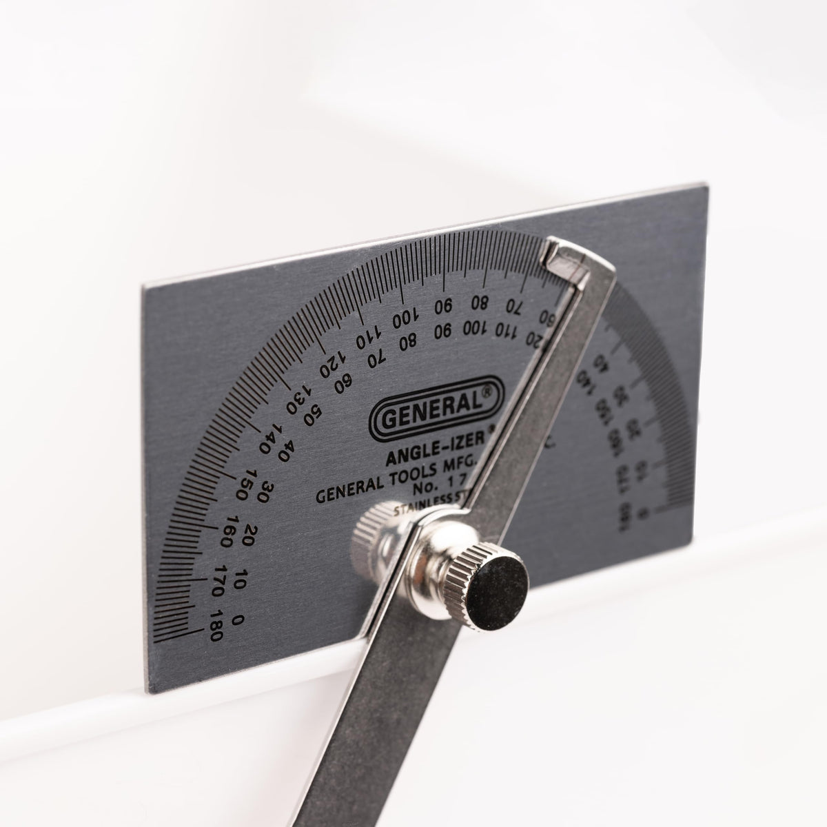 General Tools Angle Protractor #17 Stainless Steel Square Head - Measuring Tool for Carpenters & Woodworking Hobbyists