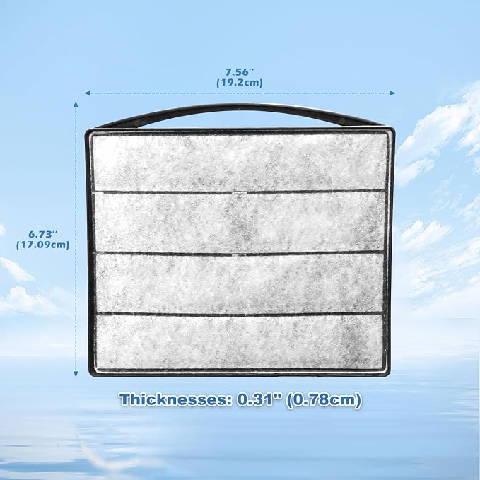 TARARIUM Turtle Tank Filters Material 5PCS Low Water Level Filters Replacement