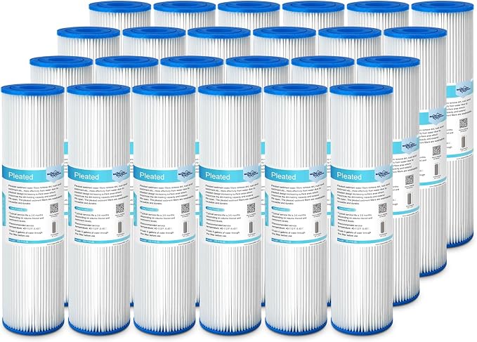 Membrane Solutions 50 Micron Pleated Polyester Sediment Water Filter 10"x2.5"
