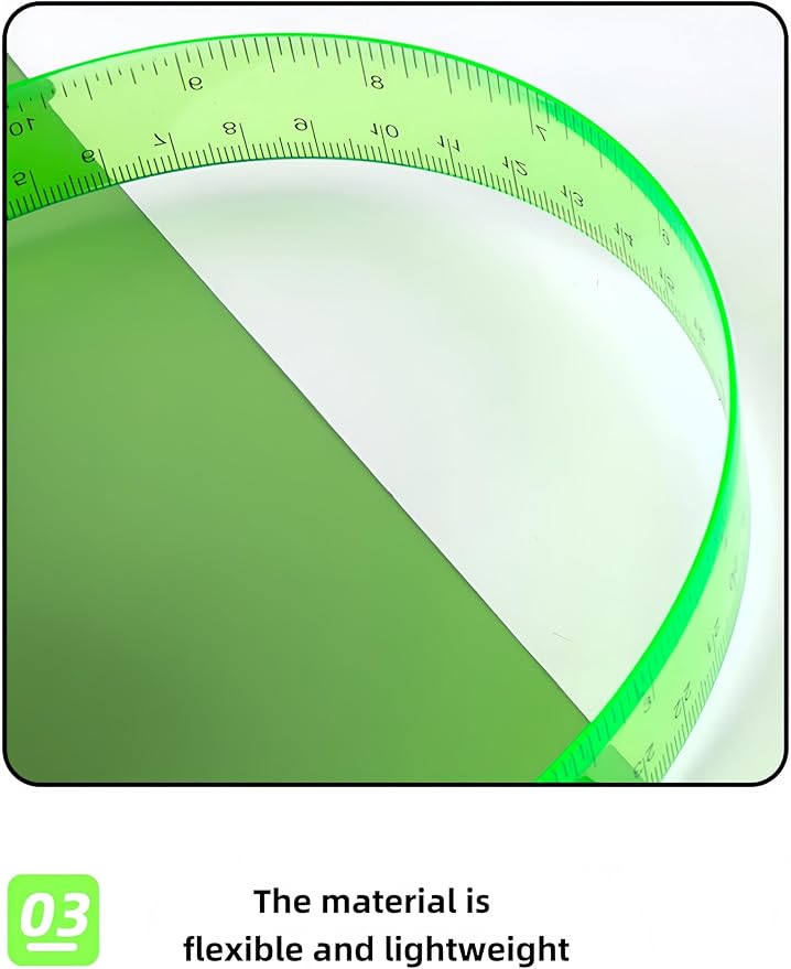 6 Pcs Plastic Ruler Math Set, Transparent Straight Protractor Triangle Measuring Tools, Geometry Ruler for School Office Home/Students(Clear)