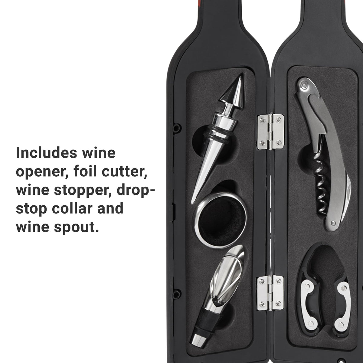 Let's Make Memories Personalized Photo 5-Piece Wine Tool Set - Wine Bottle Opener - Red