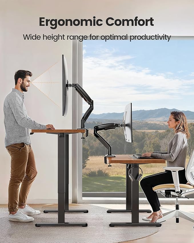 ErGear 13 to 49 inches Single Monitor Mount for Ultrawide Screens,Holds 26.5lbs,Heavy Duty Single Monitor Arm,Single Monitor Stand with Swivel,Tilt,Rotation for Home and Office,VESA 75/100mm