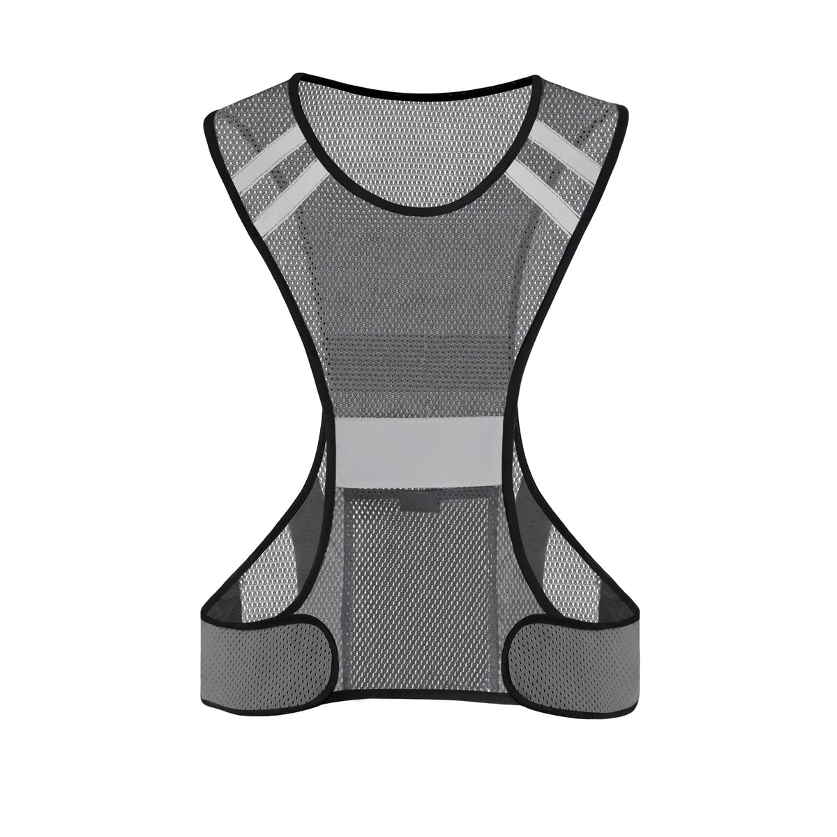 TCCFCCT Reflective Running Vest with Large Pocket, High Visibility Vest for Men Women, Lightweight Running Gear for Motorcycling, Cycling, Jogging, Night Walking, Climbing, Grey