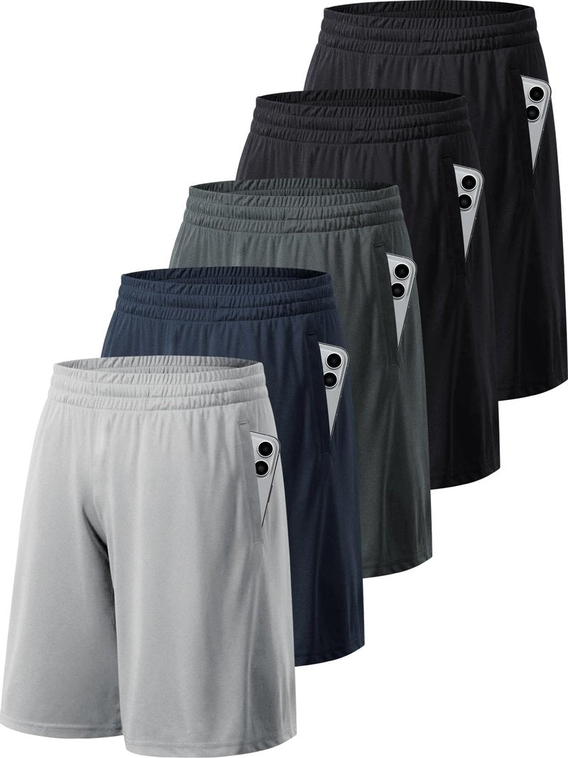 MLYENX Mens 4-6 Pack Workout Gym Shorts Quick Dry Lightweight Athletic Basketball Running Shorts for Men with Pockets