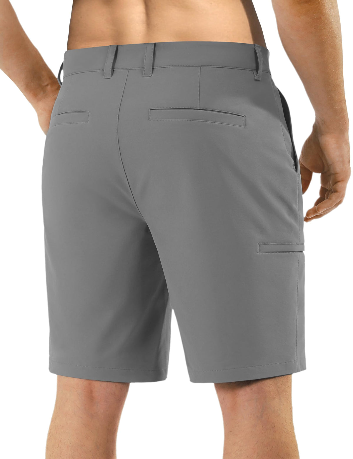 Shallowlulu Men's Golf Shorts 7"/ 10" Stretch Quick Dry Water Resistant Dress Casual Shorts with 6 Pockets Work Hiking Shorts(Grey 34W/10L)