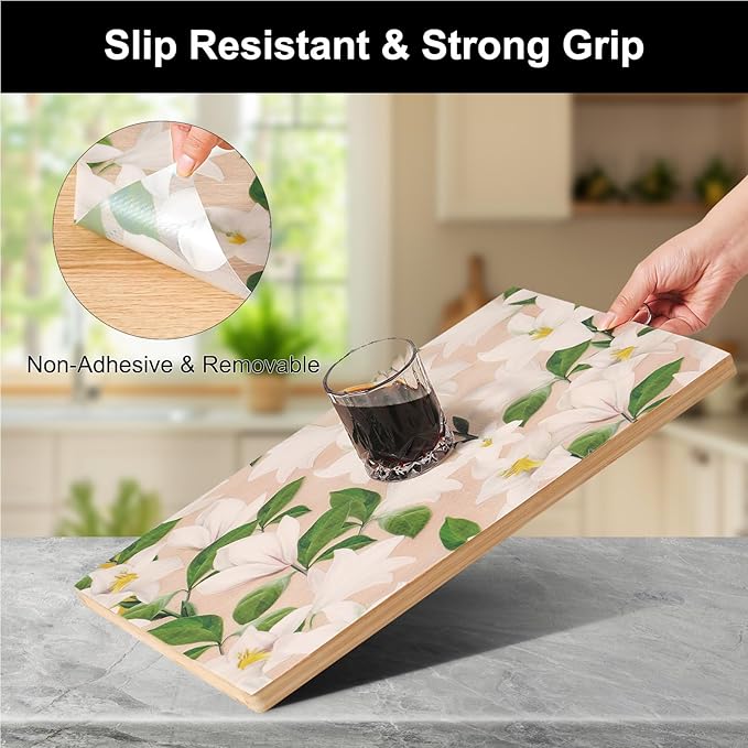 Cooyes Shelf Liner – Premium Non-Adhesive Cabinet & Drawer Liner for Kitchen – Waterproof Shelf Paper with Modern Pattern – Durable EVA Cabinet Mat – Easy to Cut （24" W x 240" L）