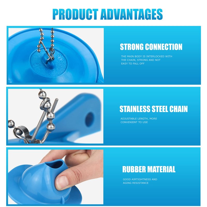 Toilet Flapper Replacement for Gerber, 2 Pack 3 inch for Gerber 99-788 with 2 Toilet Handle Chains Rubber Water Saving, Easy to Install