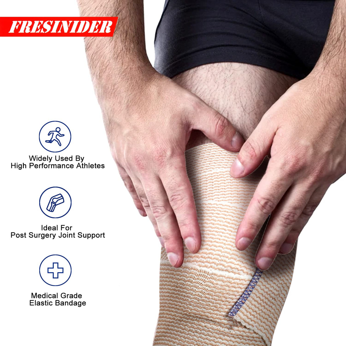 FRESINIDER Premium Elastic Bandage Wrap 2 Inch, 12 Pack, Hook and Loop