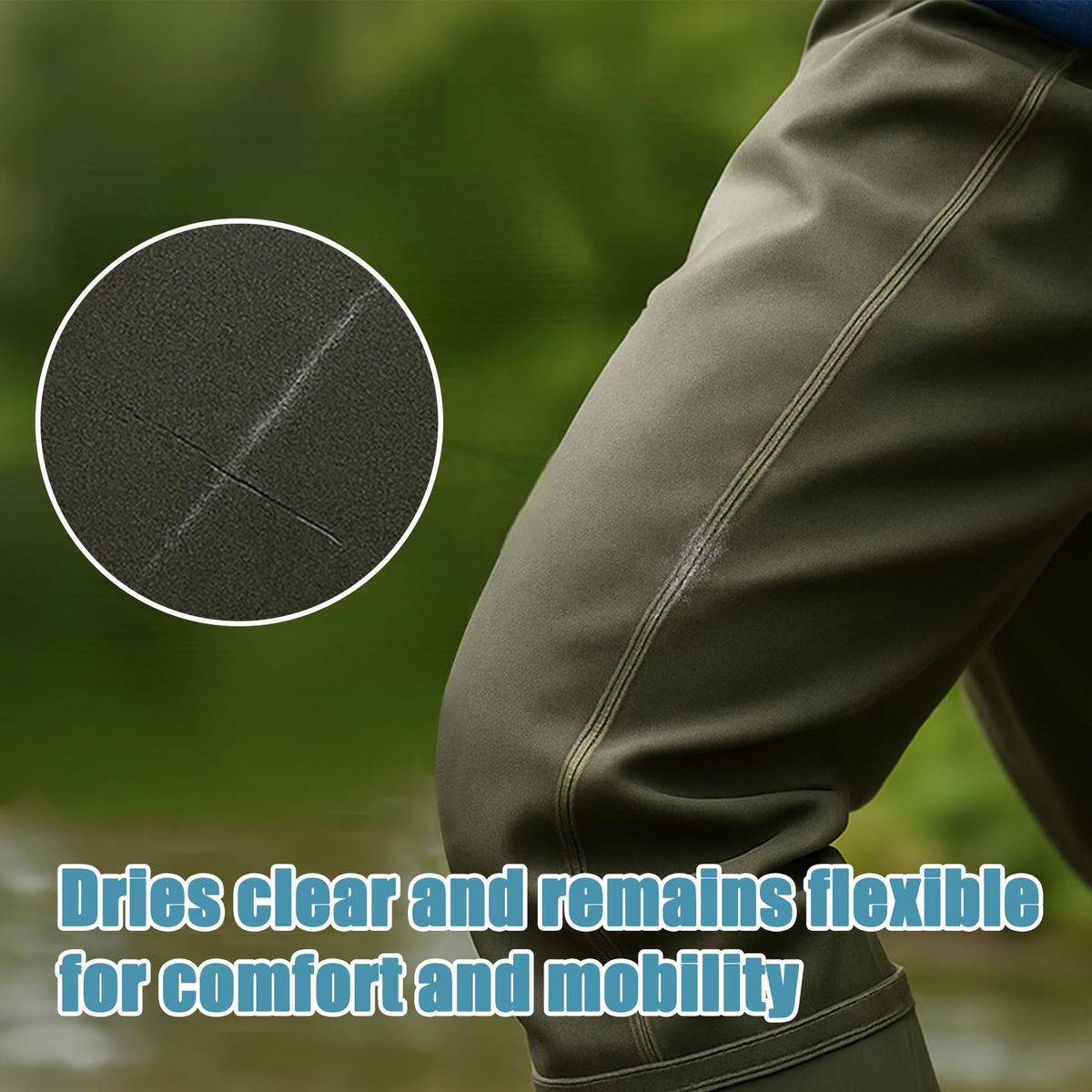 Eupheng UV Wader Repair Glue Instant Sunlight-Curing Sealant for Fishing Waders Waterproof and Flexible, Ideal for On-The-Go Field Repairs Works on Neoprene, Nylon, Rubber