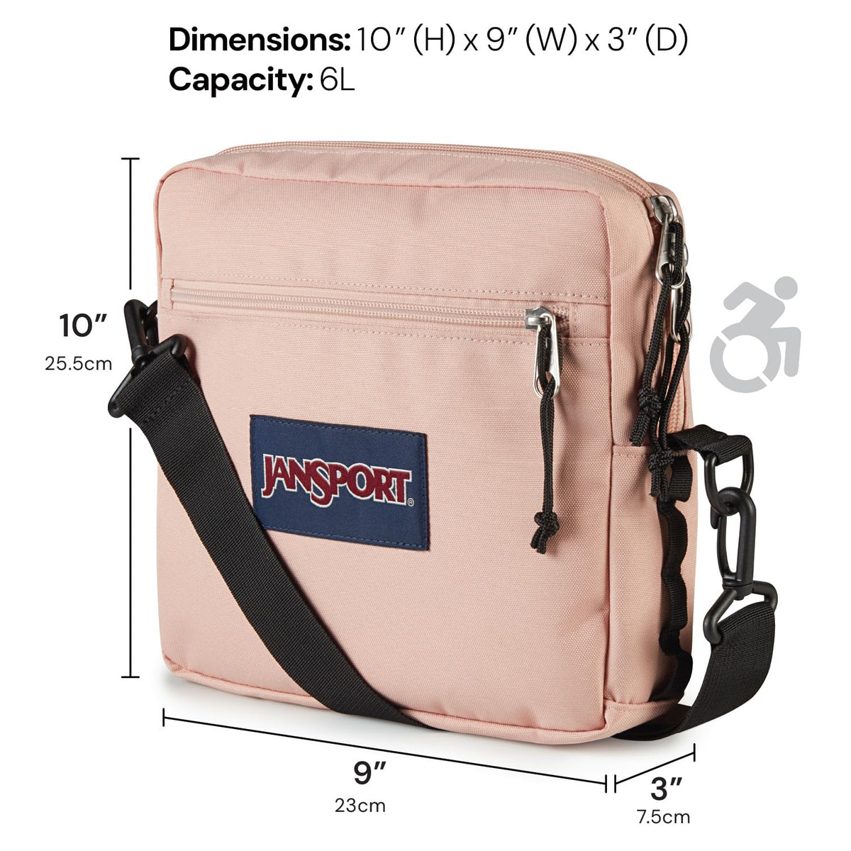 JanSport Central Adaptive Accessory Bag – Wheelchair & Walker Compatible, Versatile Carry Options, Tuck-Away Adjustable Loops, SaniStash Pocket for Easy Access, Red/Multi Hippie Days