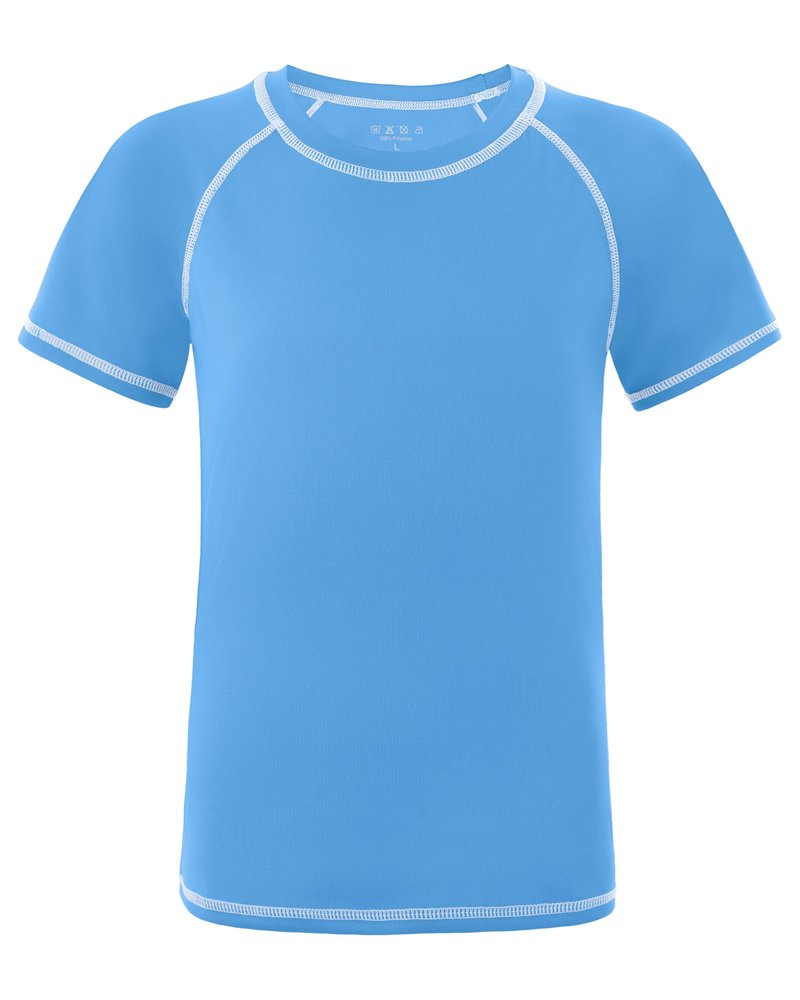 Roadbox Boys Rash Guard Short Sleeve Swim Shirt, UPF 50+ UV Water Shirts for Kids, Surf Fishing Sun Protection Rashguard
